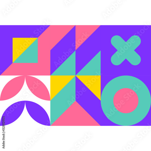 Abstract Bauhaus Geometric Pattern Background