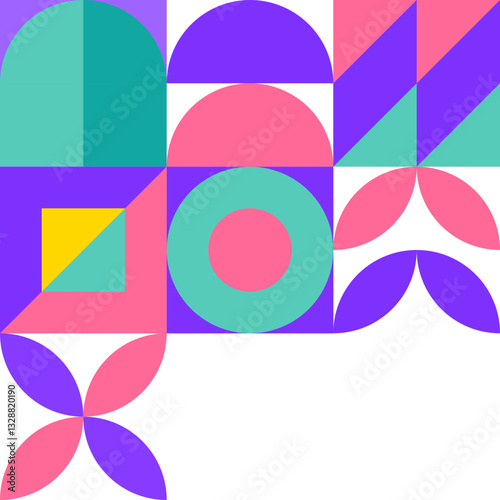 Abstract Bauhaus Geometric Pattern Background