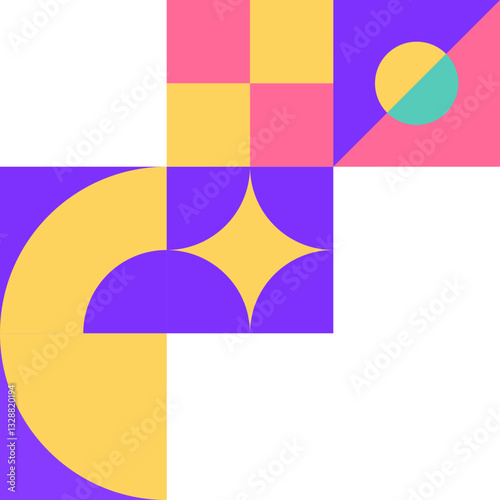 Abstract Bauhaus Geometric Pattern Background