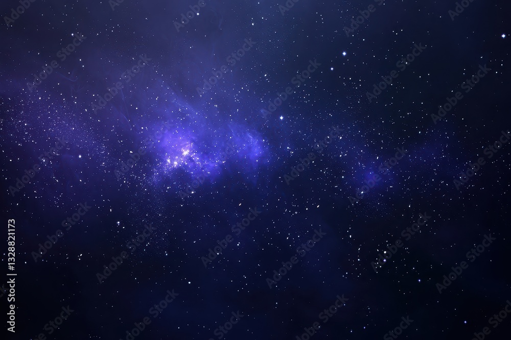 Naklejka premium Vast Cosmic Scene with Twinkling Stars and Nebula in Deep Space