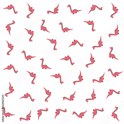 a pattern of red and black dinosaurs on a white background