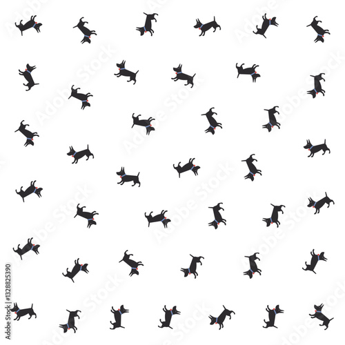 a flock of dogs are flying in the sky