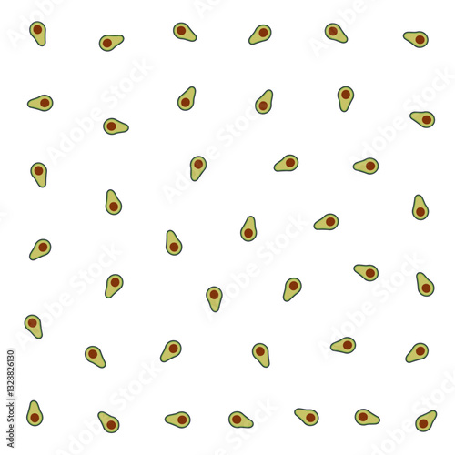 a pattern of avocados on a white background