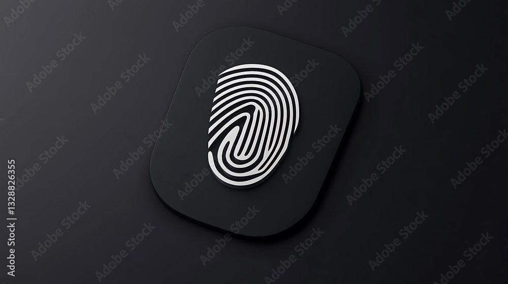 Sleek 3D Render of a Fingerprint Icon on Dark Background AI Generated Sleek 3D Render of a Fingerprint Icon on Dark Background AI Generated