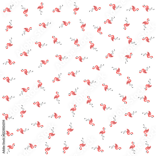 a pattern of flamingos on a white background