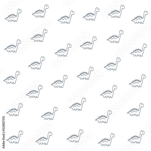 a pattern of a dinosaur with a long neck