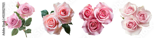 A stunning arrangement of delicate soft pink roses in full bloom exuding a romantic and feminine charm
