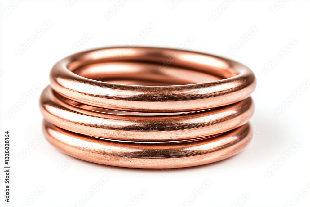 Copper coil isolated on white background, Appliance tool for electrician. Copper coil isolated on white background, Appliance tool for electrician.