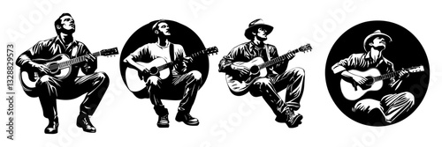 Inspiring Acoustic Silhouette Poses for Solo Artists and Musicians