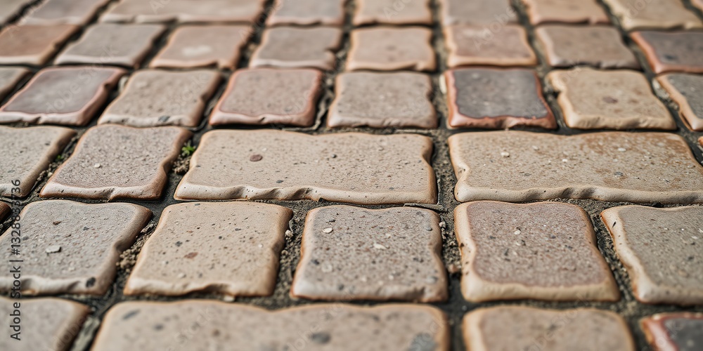 Obraz premium Ceramic Brick Pathway Texture, Garden Path Detail