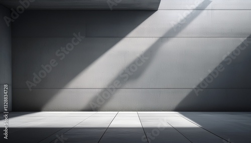 Striking image of sharp diagonal shadows cast over a smooth concrete surface, creating high contrast and highlighting a minimalistic architectural element. Clean and modern design.

