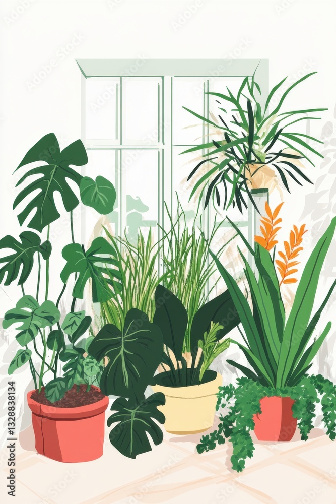Fototapeta premium Creating a stunning garden oasis in hot weather through minimalistic design and suitable plant choices