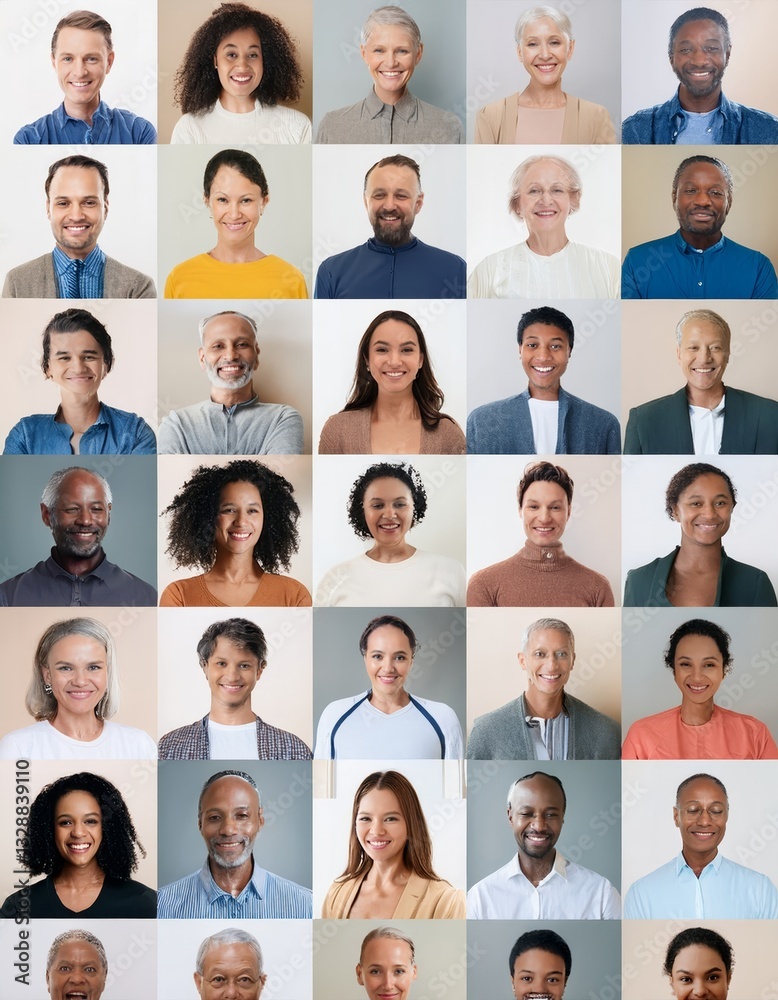 collection of head shots featuring a diverse range of smiling individuals collection of head shots featuring a diverse range of smiling individuals