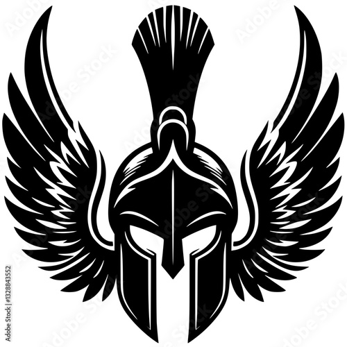 Winged spartan helmet silhouette