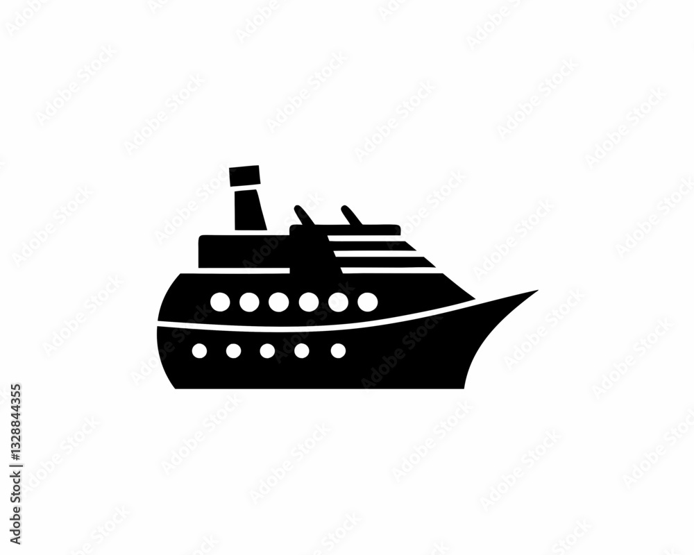 Obraz premium creative silhouette Cruise Ship Icon victor illustration