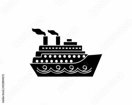 creative silhouette Cruise Ship Icon victor illustration