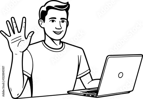 man working on laptop