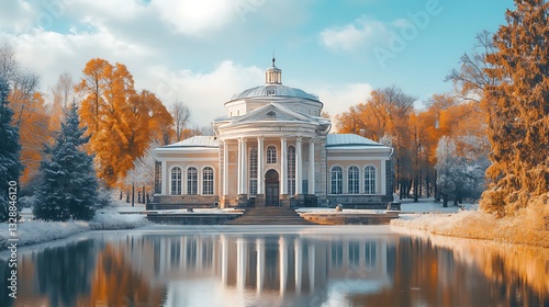 Picturesque Russian cityscape with ancient churches high resolution picture