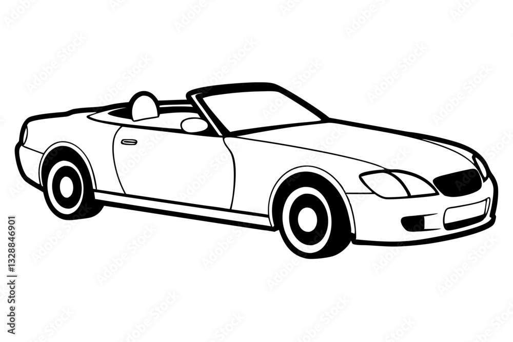 convertible car line art silhouette vector illustration convertible car line art silhouette vector illustration