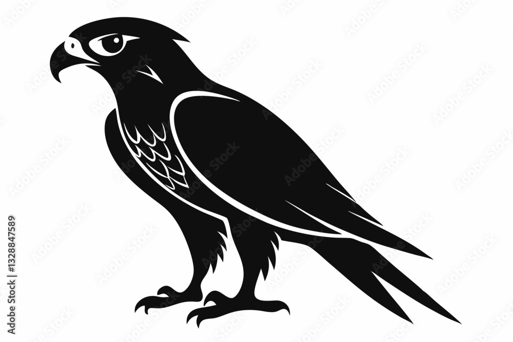 Fototapeta premium falcon line art silhouette vector illustration
