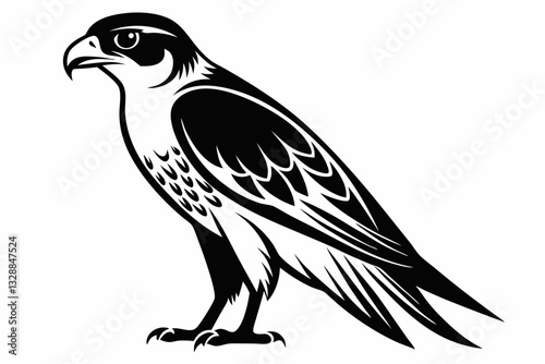 falcon line art silhouette vector illustration