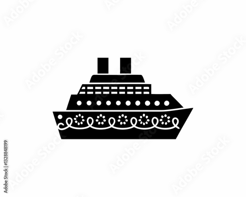 creative silhouette Cruise Ship Icon victor illustration