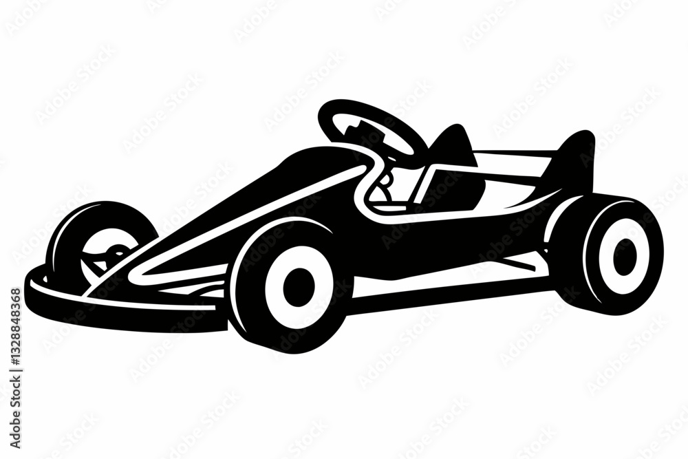 Obraz premium go kart line art silhouette vector illustration