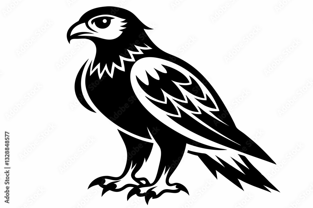 Fototapeta premium hawk line art silhouette vector illustration