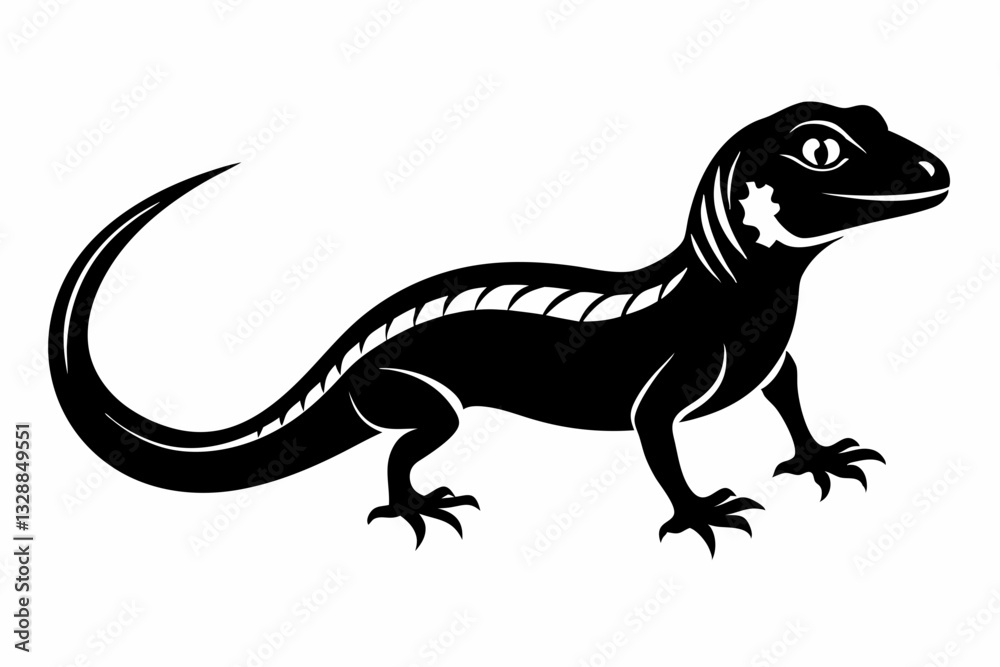 lizard line art silhouette vector illustration lizard line art silhouette vector illustration