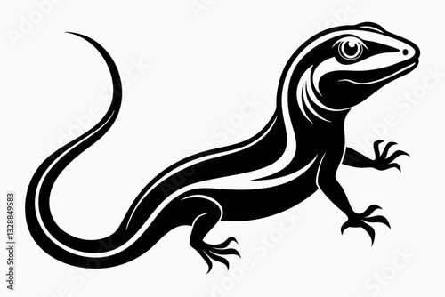 lizard line art silhouette vector illustration
