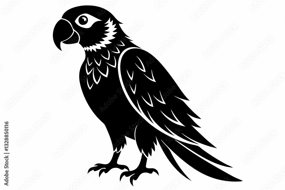 Fototapeta premium parrot line art silhouette vector illustration