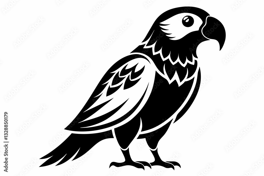 Fototapeta premium parrot line art silhouette vector illustration