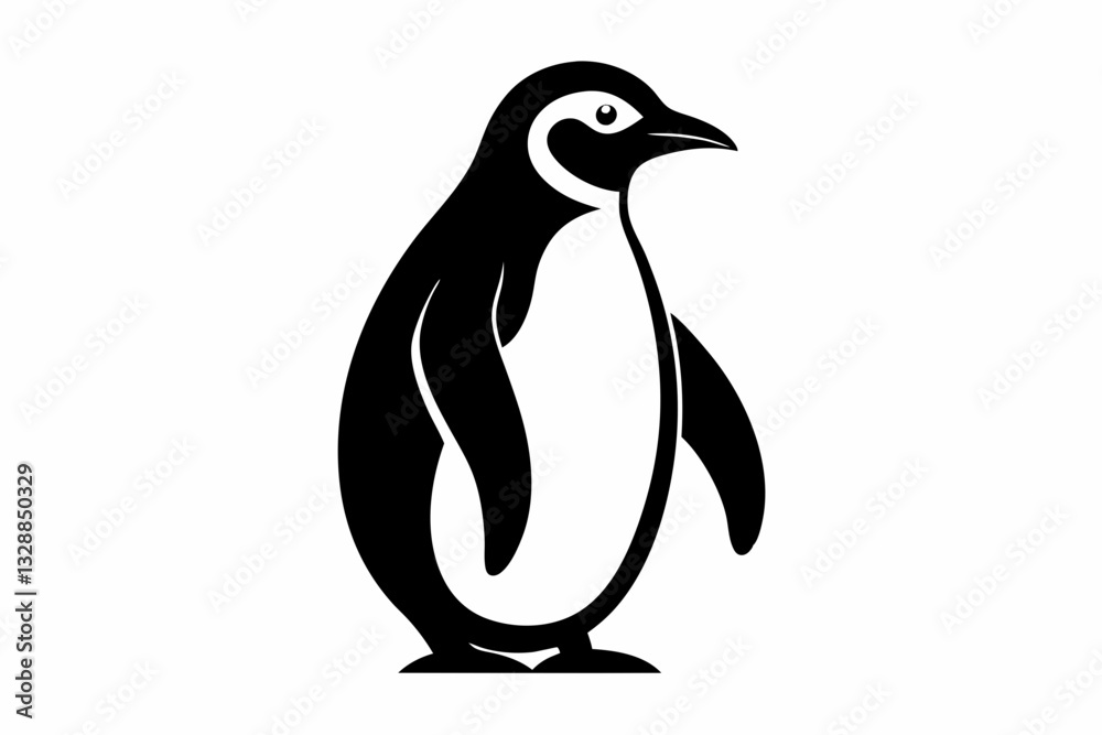 Naklejka premium penguin line art silhouette vector illustration