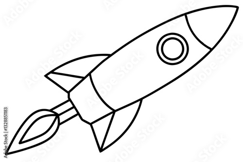 rocket line art silhouette vector illustration