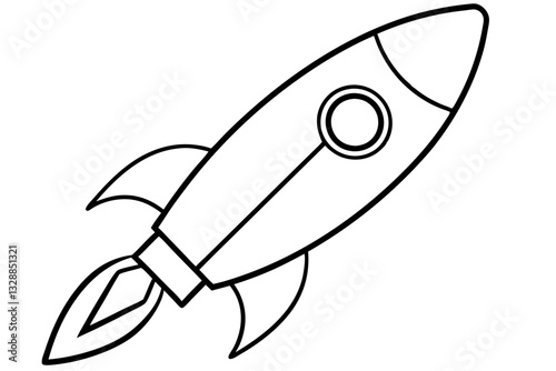 rocket line art silhouette vector illustration