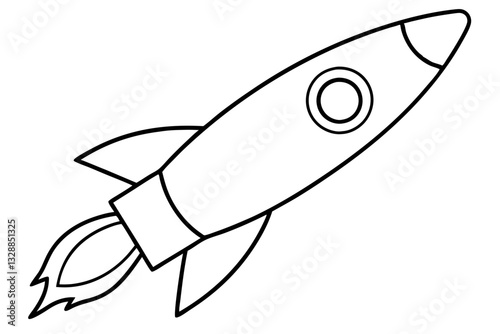rocket line art silhouette vector illustration