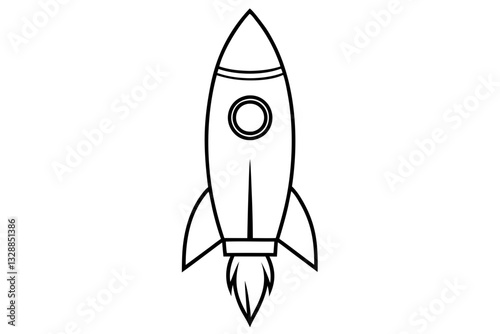 rocket line art silhouette vector illustration