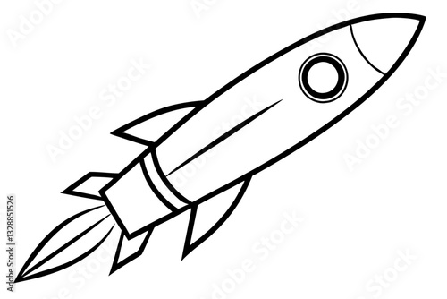 rocket line art silhouette vector illustration