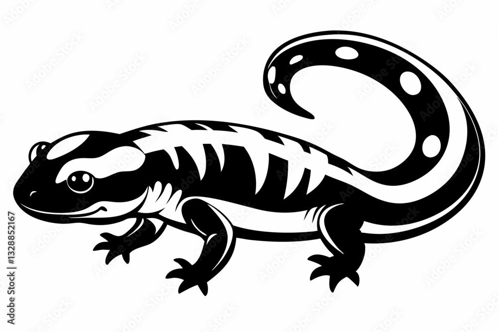 Obraz premium salamander line art silhouette vector illustration