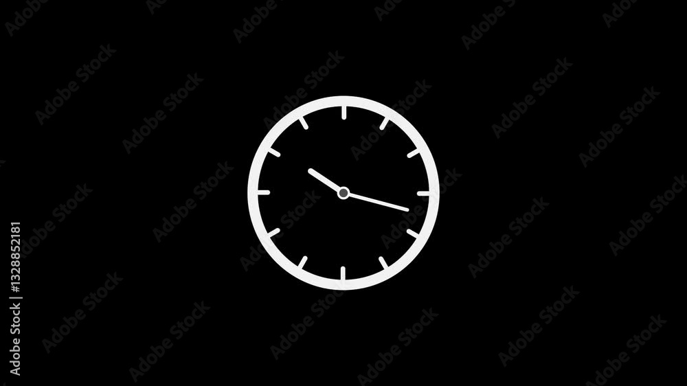 animated clock, clock icon concept. black background. animated clock, clock icon concept. black background.