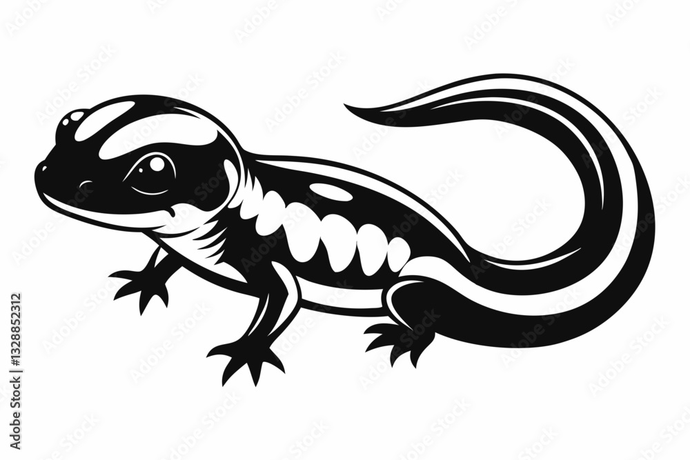 Obraz premium salamander line art silhouette vector illustration