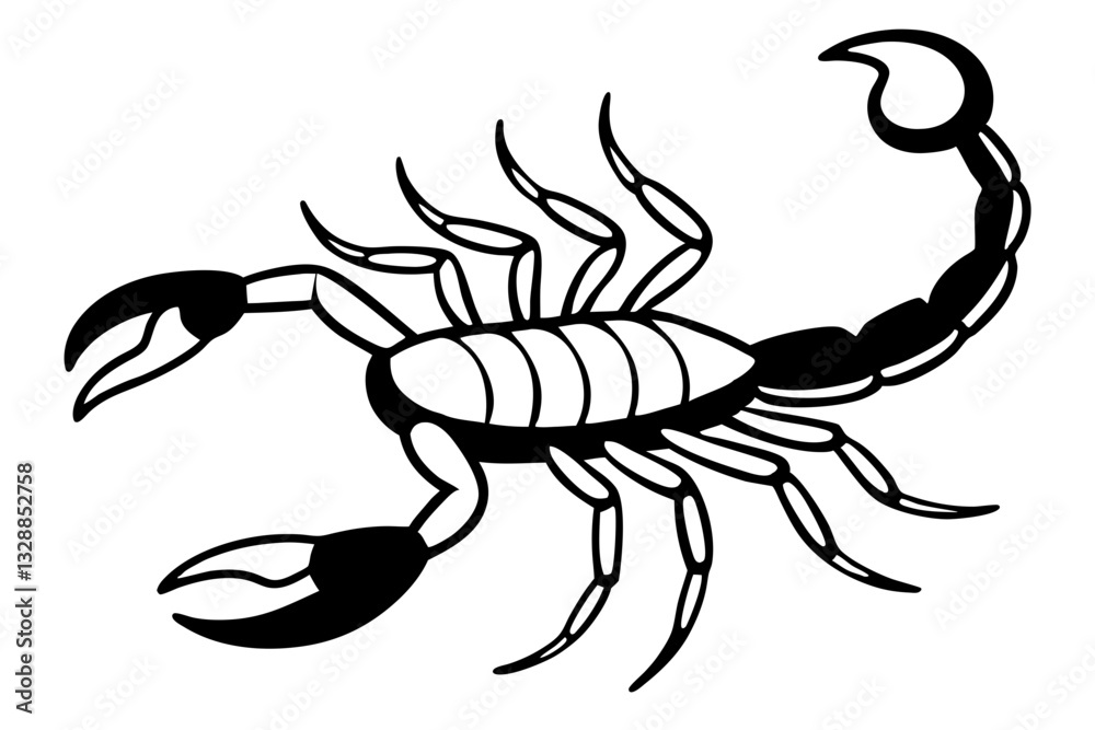 Fototapeta premium scorpion line art silhouette vector illustration