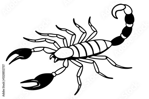 scorpion line art silhouette vector illustration