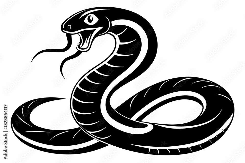 Fototapeta premium snake line art silhouette vector illustration