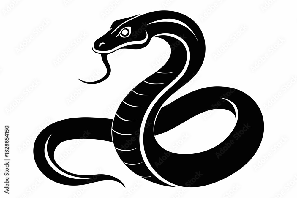 Fototapeta premium snake line art silhouette vector illustration