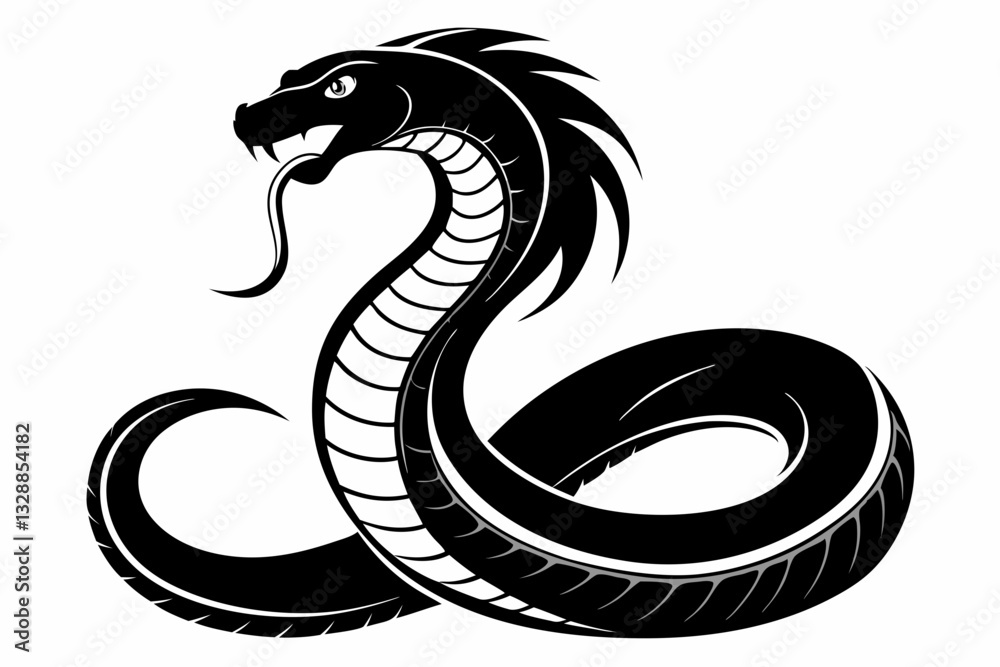 Fototapeta premium snake line art silhouette vector illustration