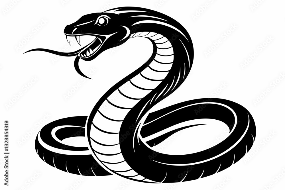 Fototapeta premium snake line art silhouette vector illustration