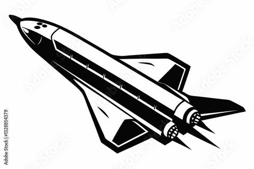 space shuttle line art silhouette vector illustration