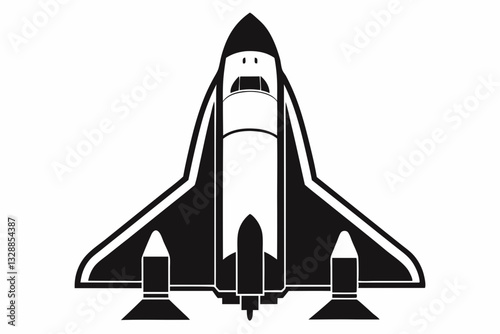 space shuttle line art silhouette vector illustration