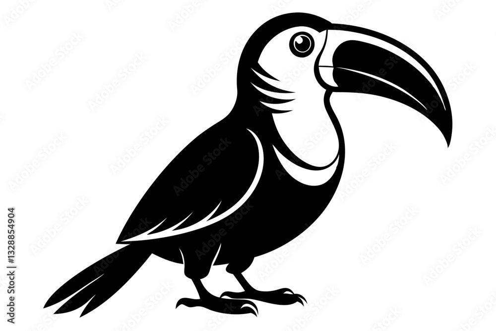 Obraz premium toucan line art silhouette vector illustration